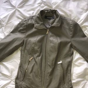 Gray leather jacket